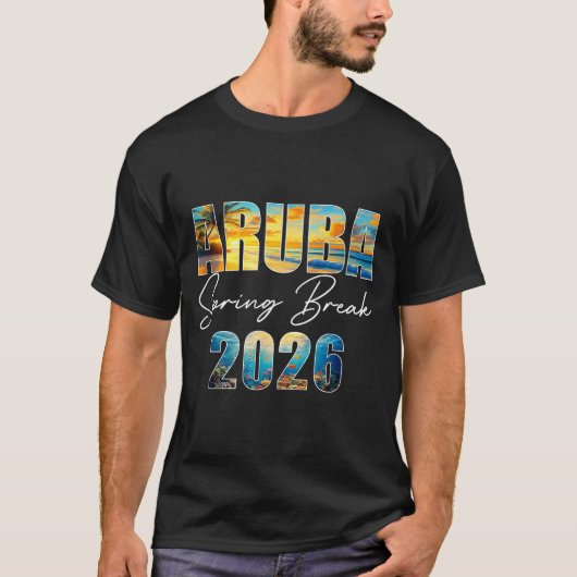 Aruba Spring Break 2026 Summer Vacation Beach  T-shirt (Voorkant)