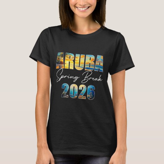Aruba Spring Break 2026 Summer Vacation Beach  T-shirt (Voorkant)