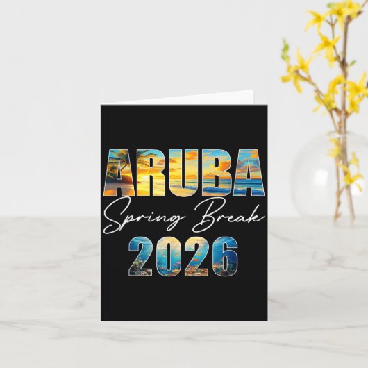 Aruba Spring Break 2026 Zomer Vakantie Strand  Kaart (Gele Bloem)