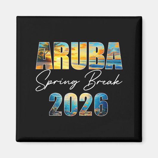 Aruba Spring Break 2026 Zomer Vakantie Strand Magneet (Voorkant)