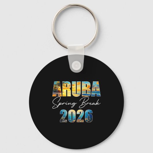 Aruba Spring Break 2026 Zomer Vakantie Strand Sleutelhanger (Voorkant)