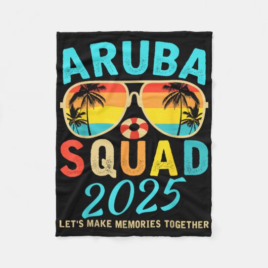 Aruba Squad 2025 Vacation Friends Family Matching Fleece Deken (Voorkant)
