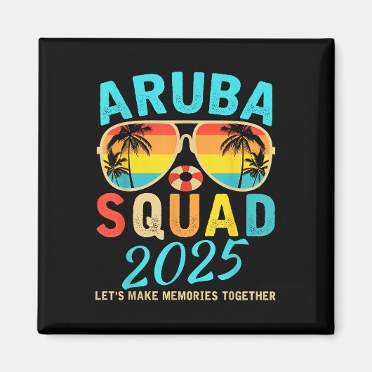 Aruba Squad 2025 Vacation Friends Family Matching Magneet (Voorkant)