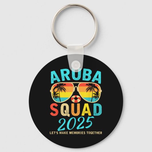 Aruba Squad 2025 Vacation Friends Family Matching Sleutelhanger (Voorkant)