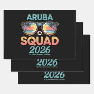Aruba Squad 2026 Retro Inpakpapier Vel