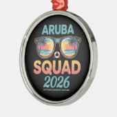Aruba Squad 2026 Retro Metalen Ornament (Links)