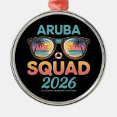 Aruba Squad 2026 Retro Metalen Ornament (Voorkant)