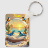 Aruba strand globe zonsondergang sleutelhanger (Achterkant)