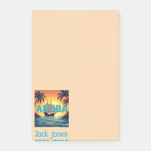 Aruba strand kleur personaliseren post-it® notes (Voorkant)