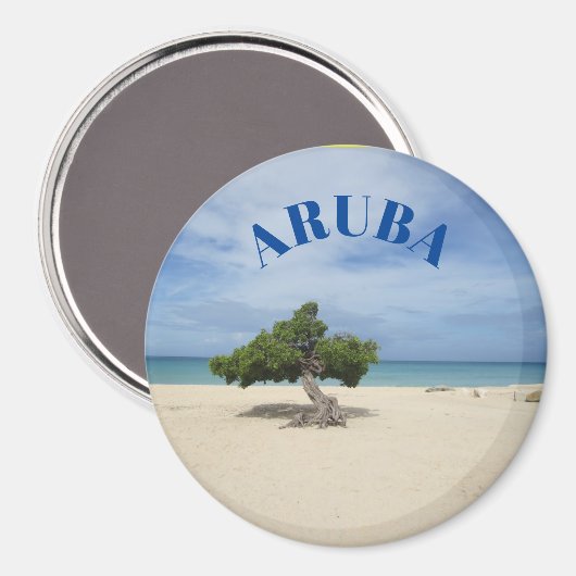 Aruba strand scène magneet (Voorkant / Achterkant)