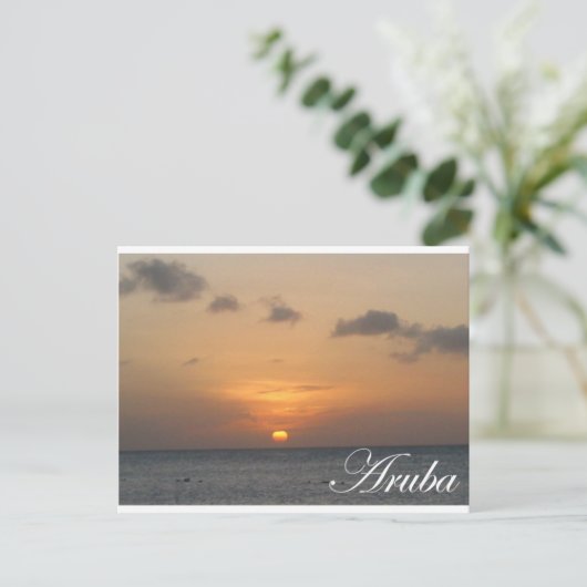 Aruba Sunset Briefkaart (Staand voorkant)