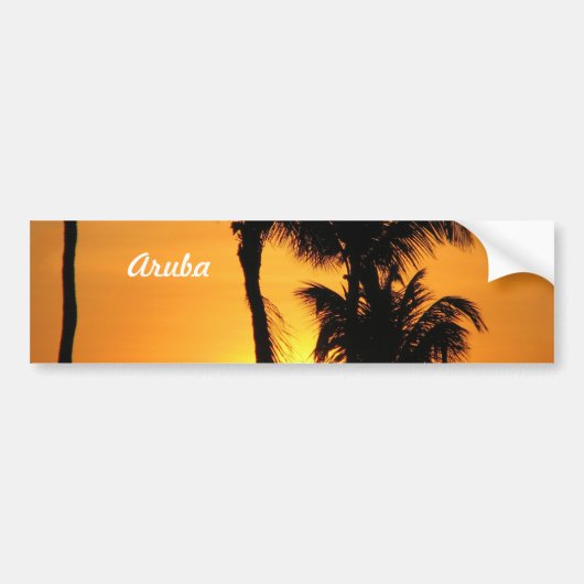 Aruba Sunset Bumpersticker (Voorkant)
