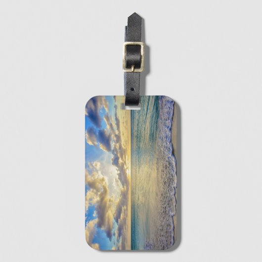 Aruba Sunset over Verplaatsend Zee Bagagelabel (Voorkant (verticaal))