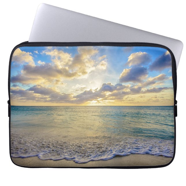 Aruba Sunset over Verplaatsend Zee Laptop Sleeve (Voorkant)