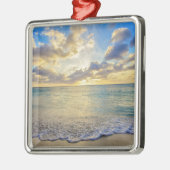 Aruba Sunset over Verplaatsend Zee Metalen Ornament (Links)