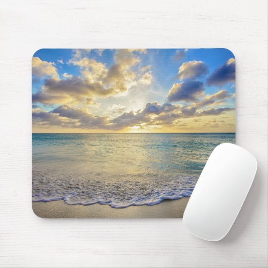 Aruba Sunset over Verplaatsend Zee Muismat (Met muis)