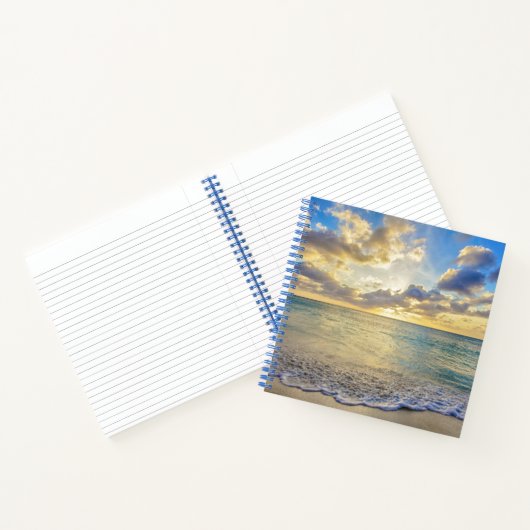 Aruba Sunset over Verplaatsend Zee Notitieboek (Binnen)