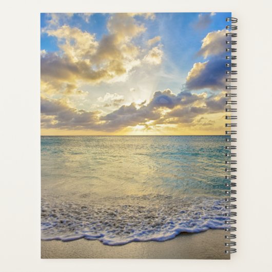 Aruba Sunset over Verplaatsend Zee Planner (Achterkant)