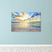 Aruba Sunset over Zee verplaatsen Canvas Afdruk (Insitu (Houten vloer))