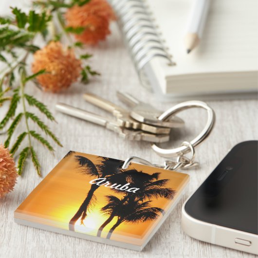 Aruba Sunset Sleutelhanger (Voorkant Rechts)