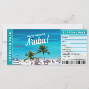Aruba Surprise Trip boarding Pass Cicket