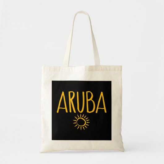 Aruba-tekening van Sun Amber Print Tote Bag (Voorkant)