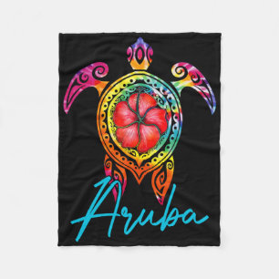 Aruba Tie Dye Zee Schildpad Fleece Deken