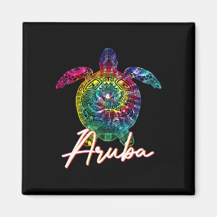 Aruba Tie Dye Zee Turtle Matching Family Vacking Magneet