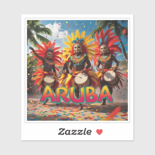 Aruba tijd om te vieren sticker (Vel)