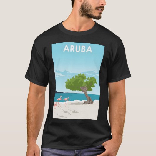 Aruba Travel Poster T-shirt (Voorkant)