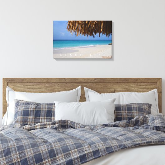 Aruba Uitzicht Blue Ocean Sandy Beach Life Canvas Afdruk (Insitu (Slaapkamer))
