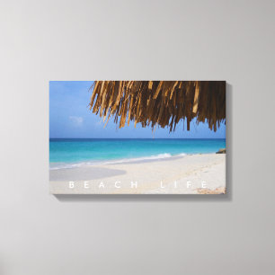 Aruba Uitzicht Blue Ocean Sandy Beach Life Canvas Afdruk