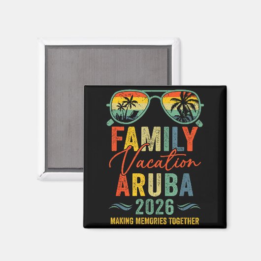 Aruba Vacation 2026 Matching Family Group Summer Magneet (Voorkant / Achterkant)