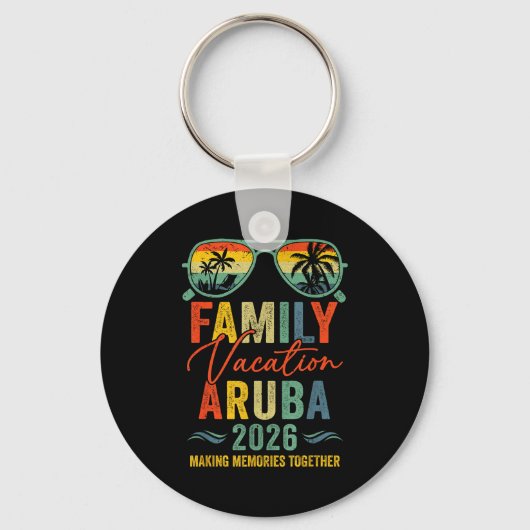 Aruba Vacation 2026 Matching Family Group Summer  Sleutelhanger (Voorkant)