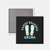 Aruba Vacation Sandy Beaches I Heart Flip Fops Hea Magneet (Voorkant / Achterkant)