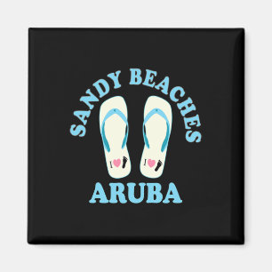 Aruba Vacation Sandy Beaches I Heart Flip Fops Hea Magneet