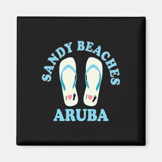 Aruba Vacation Sandy Beaches I Heart Flip Fops Hea Magneet (Voorkant)