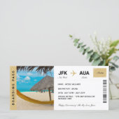 Aruba Vacation Travel Cicket Boarding Pass (Staand voorkant)