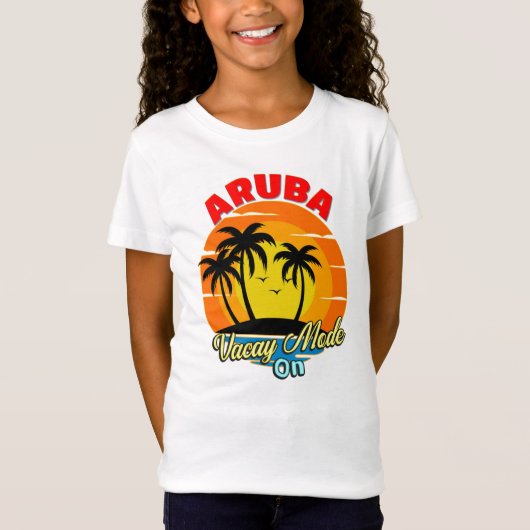 Aruba Vacay Mode On Family Group Matching Travel   T-shirt (Voorkant)