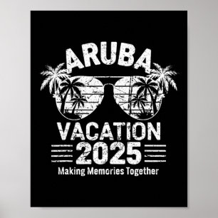 Aruba Vakantie 2025 Familie Reizen T-shirt Leuke V Poster