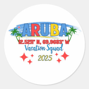Aruba Vakantie 2025 Sfeer Tropisch Eilanduitstap Ronde Sticker