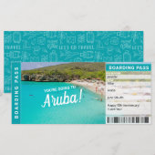 Aruba Vakantie Cadeau Instapkaart Ticket (Voorkant / Achterkant)