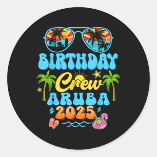 Aruba Verjaardag Crew Vakantiecruise 2025 Zomer GR Ronde Sticker