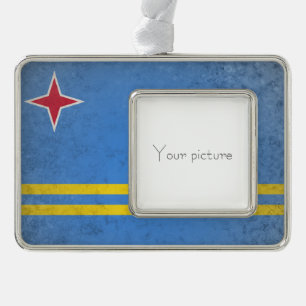 Aruba Verzilverd Omlijst Ornament