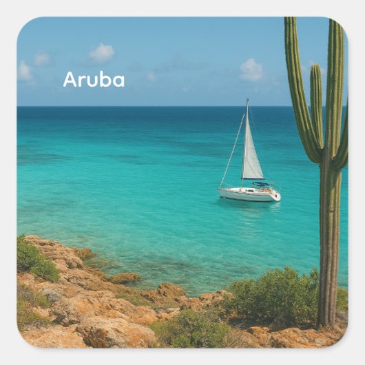 Aruba Vierkante Sticker (Voorkant)
