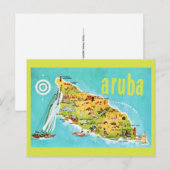 Aruba Vintage Eiland Kaart Ansichtkaart (Voorkant / Achterkant)