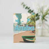 Aruba vintage reisposter. briefkaart (Staand voorkant)