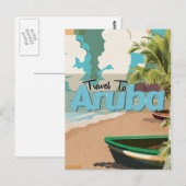 Aruba vintage reisposter. briefkaart (Voorkant / Achterkant)