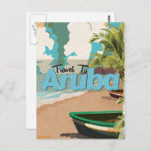Aruba Vintage Travel Poster. Briefkaart (Voorkant / Achterkant)