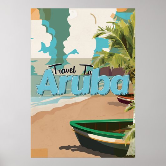 Aruba Vintage Travel Poster. Poster (Voorkant)